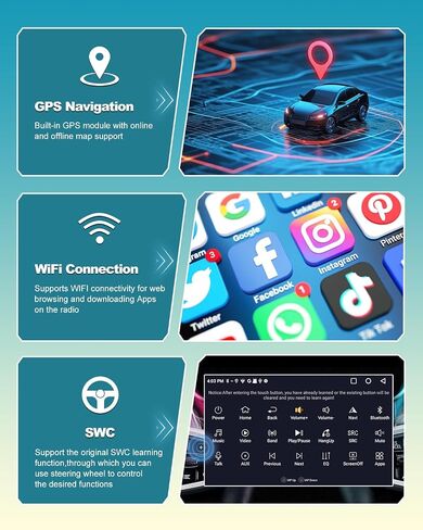 Car Radio for Ford Transit 150/250/350 2015-2019 Base Radio Without 4.2-Inch Screen, 7-Inch 2GB+64GB Stereo with Wireless Apple CarPlay & Android Auto, GPS, 5GHz WiFi, Bluetooth, AHD Camera in Saudi Arabia