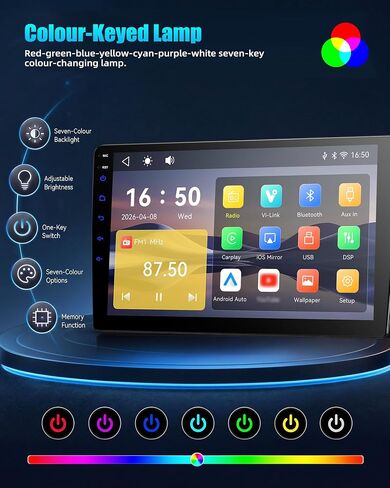 Car Stereo for Honda Accord 2008-2013 10.1 Inch Car Radio with Bluetooth FM/RDS Carplay Android Auto Mirror Link SWC Backup Camera in Saudi Arabia