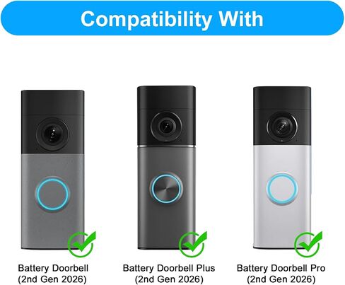 Metal Adjustable Angle Mount for Ring Battery Doorbell (2nd Gen), Plus & Pro (2nd Gen), Heavy Duty Wall Bracket, Ring Doorbell Mount, Ring Camera Mount with Horizontal & Vertical Adjustment in Saudi Arabia