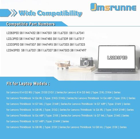 بطارية كمبيوتر محمول L22B3PE0 L22M3PE0 لينوفو ثينك بوك 14 G7 IML ARP G6 IRL ABP G8 IRL ThinkBook 16 G6 IRL ABP G7 IML ARP G8 IRL IAL/ K14 G2 IRU G3 IMU Series كمبيوتر محمول L22D3PE0 L22L3PE0 in Kuwait