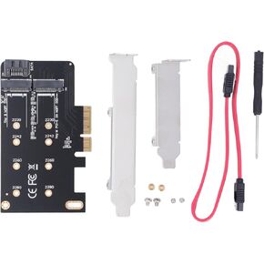 NGFF M.2 to PCIe Adapter, High Compatibility SSD Expansion Card, Dual M Key and B Key Support for Motherboards, 1 X Adapter, 1 X Cable in Saudi Arabia