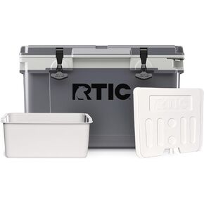 RTIC 32 QT Ultra-Light Cooler Bundle with Freezable Divider and Dry Goods Basket, Hard Insulated Portable for Beach, Camping, Picnic, Fishing, Boat, 30% Lighter Than Rotomolded in Saudi Arabia