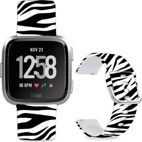 Soft Silicone Watch Bands Compatible with Fitbit Versa 2/Versa/Fitbit Versa Lite/SE Cartoon Band，23mm Cute Floral Pattern Printed Strap Replacement Wristband for Men Women Teens. in Kuwait