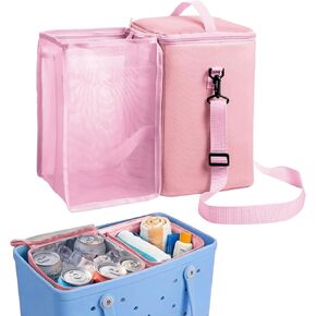 Bogg Bag Cooler Insert, 2-in-1 Insulated Cooler & Mesh Organizer for Large Bogg Bag, Leakproof PEVA Cooler Bag with Strap, Large Rubber Beach Bag Accessories for Beach, Pool, Camping & Travel in Saudi Arabia