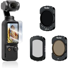 مجموعة مرشح مغناطيسي Rollei متوافقة مع DJI Osmo Pocket 3، مرشحات 3 في 1 ND 2-32 + CPL + Black Mist 1/4، مع طلاء نانو زجاجي بصري، واقي شاشة وقطعة قماش للتنظيف متضمنة in Kuwait