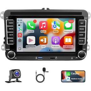 Leadfan Android Car Stereo for VW Volkswagen Passat Jetta Tiguan Beetle Tiguan Caddy Seat Golf 5 6, 7 Inch Touchscreen for Jetta Car Radio with Carplay Android Auto 5G WiFi Bluetooth 5.1 Backup Camera in Kuwait