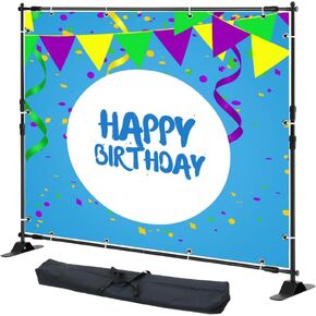 8X8 FT Backdrop Banner Stand Adjustable Telescopic Background Banner Holder Step and Repeat Backdrop Stand for Parties,Trade Show,Photo Booth,Wall Exhibitor with Carry Bag (8x8 FT) in Kuwait