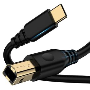 USB B to USB C Printer Cable 10FT, Type B to C Printer Cord for Printers,Scanner,MacBook Pro,Air,Chromebook Pixel, MIDI Cable for Yamaha Casio Digital Piano,Guitar Amps,MIDI Keyboard,DJ Controller,DAC in Saudi Arabia