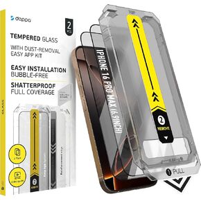 Deppa | 2-Pack | Privacy Screen Protector for iPhone 17e/16e/14/13/13 Pro (6.1") with Smart Installation Tray | Dust & Bubble-Free | 9H Tempered Glass | Full Coverage | Easy Install in Saudi Arabia