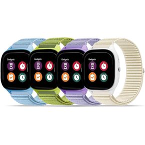 HSWAI 20mm Sport Loop Nylon Compatible with Gizmo Watch Band Adventrue 3 3 2 1/Gabb 3e 3 2 1/SyncUP Kids Watch 2 1 & Cosmo JrTrack 5/4/3/2 SE/2/JrTrack, 4 Pack Soft Strap for Girls Boys Small Wrist in Kuwait