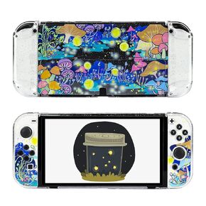 RHOTALL Cute Mushroom Clear Hard Case Compatible with Nintendo Switch, Glitter Protective Cover Accessories for Switch Console and Controller with Anti-Scratch Design - Glowworm in Saudi Arabia