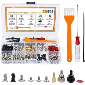 Computer Fan Screws 330 Pcs Hard Disk DIY Motherboard PC Personal Computer Assemble Case Fan Hand Screw Bolt Standoff Washer Set Assortment Kit Box in Saudi Arabia