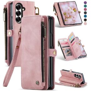 Defencase for Galaxy Z Fold 8 Ultra Wallet Case with Card Holder, Rose Pink in Saudi Arabia