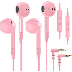 LUDOS FEROX 2 Pack Wired Earbuds in-Ear Headphones, 5 Year Warranty, Earphones with Microphone, Noise Isolation for 3.5mm Jack Ear Buds for iPhone, Samsung, Computer, Laptop, Kids, School Students in Saudi Arabia