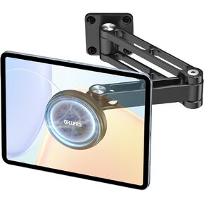 OHLPRO Magnetic Tablet Wall Mount Holder for iPad with 2-Stage Adjustable Foldable Aluminum Arm, Wall Phone Holder Compatible with MagSafe iPhone 12-17 Series Tablet, Great for Home Gym Kitchen in Saudi Arabia