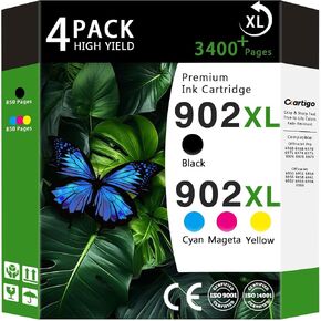 Compatible for 902XL Ink Cartridges Combo Pack Replacement for 902 XL HP902 HP902XL to use with HP Officejet Pro 6978 6968 6970 6975 6958 6956 6954 Printers, 4-Pack Black Cyan Magenta Yellow in Saudi Arabia