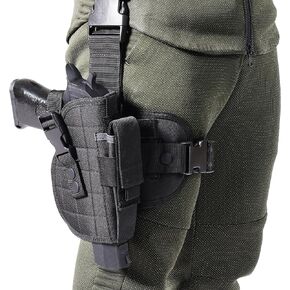 Drop Leg Thigh Holster - Airsoft Tactical Adjustable Right Handed Gun Holster with Magazine Pouch, Suitable for Full Size, Mid Size and Compact Pistols in Kuwait