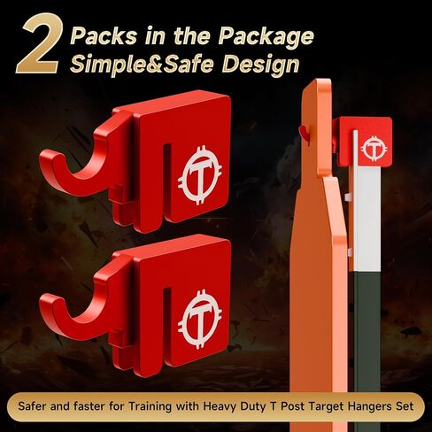 T Post Target Hangers, Heavy Duty Metal T-Post Target Holders for Standard T-Posts, Easy-to-Install Mounting Hooks for AR500 Steel Targets, Metal Plates & Gong Shooting Targets in Saudi Arabia