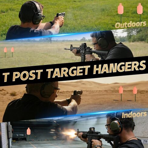 T Post Target Hangers, Heavy Duty Metal T-Post Target Holders for Standard T-Posts, Easy-to-Install Mounting Hooks for AR500 Steel Targets, Metal Plates & Gong Shooting Targets in Saudi Arabia