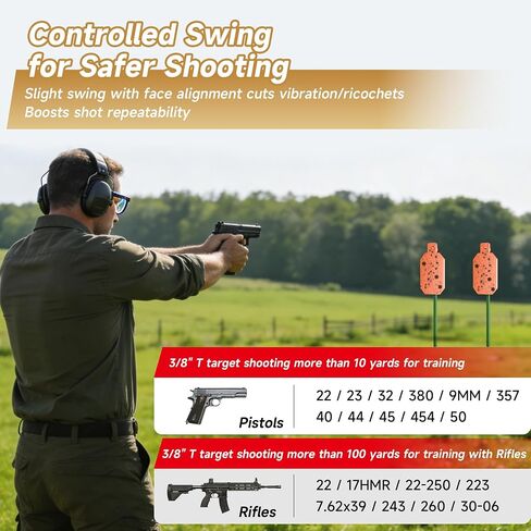 T Post Target Hangers, Heavy Duty Metal T-Post Target Holders for Standard T-Posts, Easy-to-Install Mounting Hooks for AR500 Steel Targets, Metal Plates & Gong Shooting Targets in Saudi Arabia