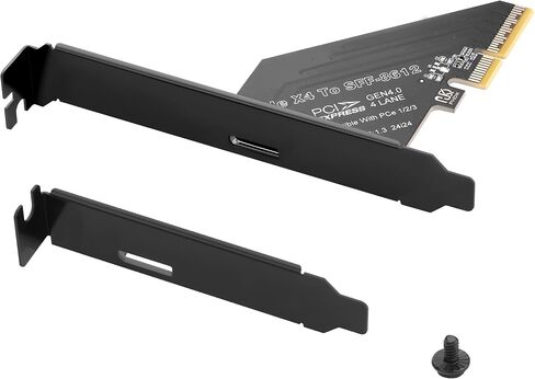 PCIe 4.0 x4 to Oculink SFF-8612 Adapter Card, PCI-E 4.0 Extension Card for External GPU (eGPU) / U.2 NVMe SSD/High-Speed Data Expansion, Full & Low Profile Bracket Included, in Kuwait