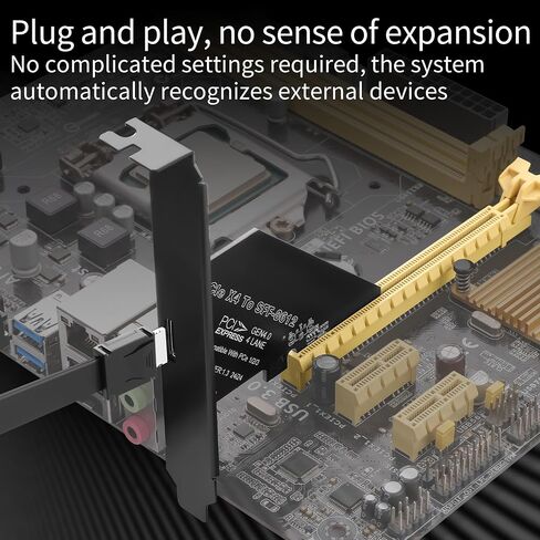 PCIe 4.0 x4 to Oculink SFF-8612 Adapter Card, PCI-E 4.0 Extension Card for External GPU (eGPU) / U.2 NVMe SSD/High-Speed Data Expansion, Full & Low Profile Bracket Included, in Kuwait
