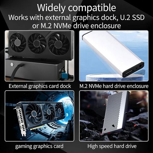 PCIe 4.0 x4 to Oculink SFF-8612 Adapter Card, PCI-E 4.0 Extension Card for External GPU (eGPU) / U.2 NVMe SSD/High-Speed Data Expansion, Full & Low Profile Bracket Included, in Kuwait