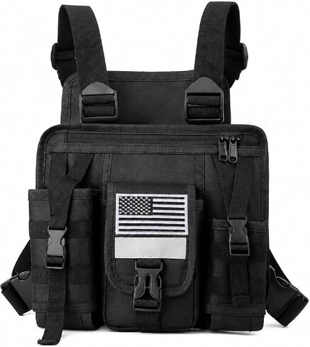 Radio Chest Harness Rig Walkie Talkie Vest Holster Chest Pack with Radio Holder Pouch for Baofeng Kenwood Motorola Two Way Radio in Saudi Arabia