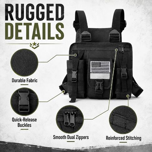 Radio Chest Harness Rig Walkie Talkie Vest Holster Chest Pack with Radio Holder Pouch for Baofeng Kenwood Motorola Two Way Radio in Saudi Arabia