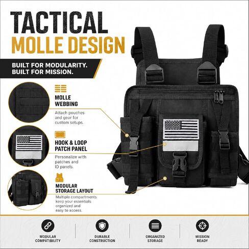 Radio Chest Harness Rig Walkie Talkie Vest Holster Chest Pack with Radio Holder Pouch for Baofeng Kenwood Motorola Two Way Radio in Saudi Arabia