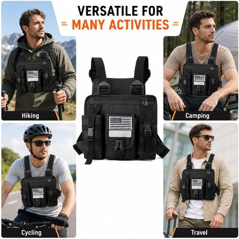 Radio Chest Harness Rig Walkie Talkie Vest Holster Chest Pack with Radio Holder Pouch for Baofeng Kenwood Motorola Two Way Radio in Saudi Arabia