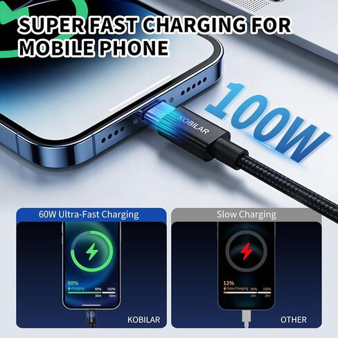 USB C to USB C Cable, 100W 5A Super Fast Charging, PD 3.0, Type C to Type C, 5-Pack (5ft,), for iPhone 17/16 Pro Max, iPad Pro,Samsung Galaxy S25/24 in Saudi Arabia