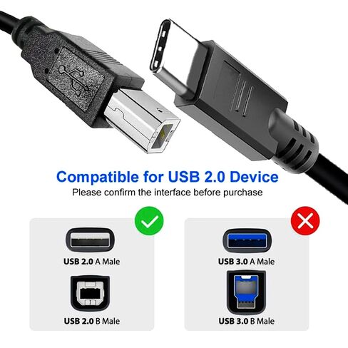 كابل USB2.0 C إلى B طويل بطول 40 قدم، USB 2.0 C إلى USB 2.0 B ذكر إلى ذكر متوافق مع القرص الصلب، والكاميرا، ومشغل DVD، والتلفزيون، وإضاءة الفلاش، والمحور، والشاشة، ومكبر الصوت، والمزيد in Kuwait
