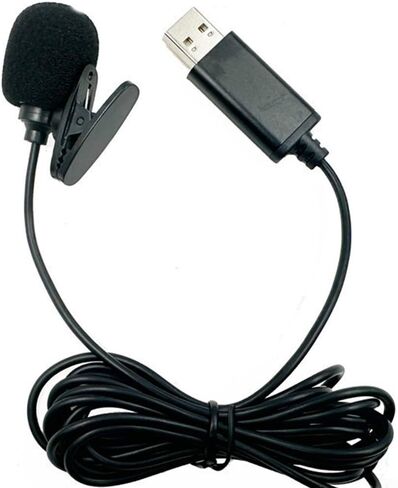 USB Lavalier Microphone with 2m Cable, Omnidirectional Lapel Mic for Car DVD Player, PC and Smartphone Recording in Saudi Arabia