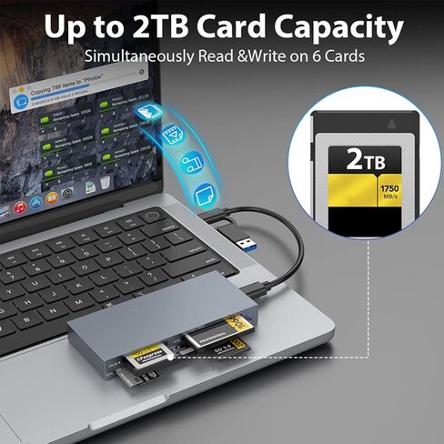 قارئ بطاقات USB 3.2 Gen 2 بسرعة 10 جيجابت في الثانية 6 في 1 لـ CFexpress SD TF in Kuwait