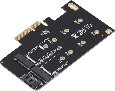NGFF M.2 to PCIe Adapter Card, Versatile Dual SSD Support, PCIe X4 Connectivity for Gaming and Workstation Upgrades, 1 X Adapter, 1 X Cable in Saudi Arabia