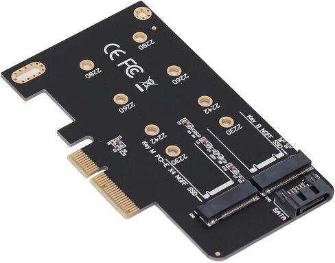NGFF M.2 to PCIe Adapter Card, Versatile Dual SSD Support, PCIe X4 Connectivity for Gaming and Workstation Upgrades, 1 X Adapter, 1 X Cable in Saudi Arabia