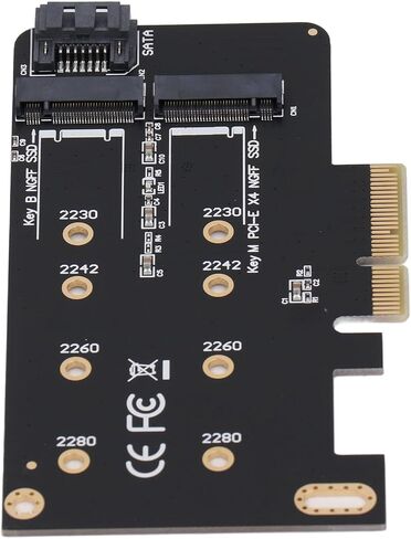 NGFF M.2 to PCIe Adapter, High Compatibility SSD Expansion Card, Dual M Key and B Key Support for Motherboards, 1 X Adapter, 1 X Cable in Saudi Arabia