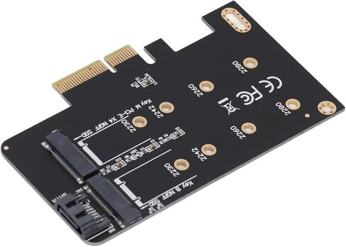 NGFF M.2 to PCIe Adapter, High Compatibility SSD Expansion Card, Dual M Key and B Key Support for Motherboards, 1 X Adapter, 1 X Cable in Saudi Arabia