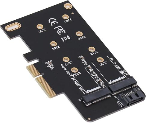 NGFF M.2 to PCIe Adapter, High Compatibility SSD Expansion Card, Dual M Key and B Key Support for Motherboards, 1 X Adapter, 1 X Cable in Saudi Arabia