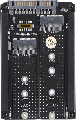 NGFF M.2 SSD Card Holder Dual Adapter for 2.5inch III Connection Fast 6Gbps Support for 2230 to 2280 SSDs in Saudi Arabia