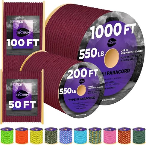 TECEUM Paracord Rope Type III 550 – Tactical MIL-SPEC – Outdoor para Cord in Kuwait