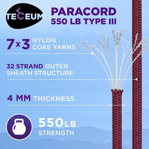TECEUM Paracord Rope Type III 550 – Tactical MIL-SPEC – Outdoor para Cord in Kuwait