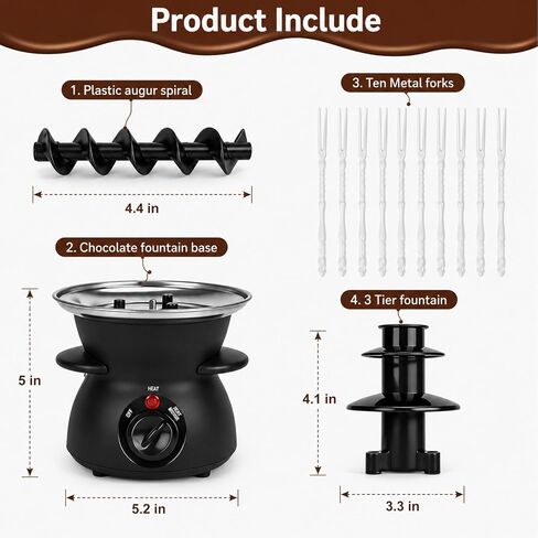 3-Tier Chocolate Fondue Fountain, Electric Chocolate Fountain Machine in Saudi Arabia
