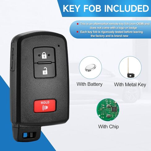 Key Fob Replacement Remote fits for Toyota Land Cruiser 2016-2018 Highlander Tacoma 2016-2019 Smart Car Keyless Entry Remote HYQ14FBA 281451-2110 314.3Mhz 8A in Saudi Arabia