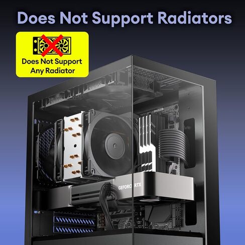 Okinos Aqua UNO Micro ATX Case, No Radiator Support, Max GPU Length 309mm, Quick-Release Panoramic Tempered Glass Front & Side, 3x120mm Non-PWM Fans Pre-Installed, Type-C 5Gbps, Black in Kuwait
