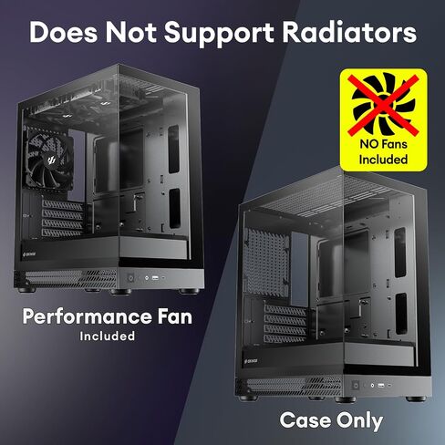 Okinos Aqua UNO Micro ATX Case, No Radiator Support, Max GPU Length 309mm, Quick-Release Panoramic Tempered Glass Front & Side, 3x120mm Non-PWM Fans Pre-Installed, Type-C 5Gbps, Black in Kuwait