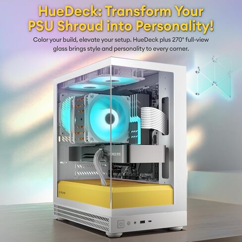 Okinos Aqua UNO Micro ATX Case, No Radiator Support, Max GPU Length 309mm, Quick-Release Panoramic Tempered Glass Front & Side, 3x120mm Non-PWM Fans Pre-Installed, Type-C 5Gbps, Black in Kuwait