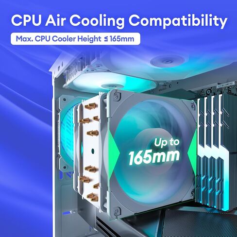 Okinos Aqua UNO Micro ATX Case, No Radiator Support, Max GPU Length 309mm, Quick-Release Panoramic Tempered Glass Front & Side, 3x120mm Non-PWM Fans Pre-Installed, Type-C 5Gbps, Black in Kuwait