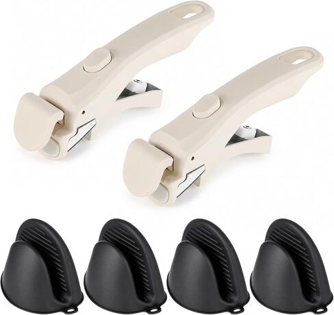 2 Pcs Removable Pot Handle, 7.5" Detachable Handle for Pots and Pans, Universal Cookware Handle Replacement with 4 Pcs Silicone Oven Mitts Heat Resistant Suitable for All Cookware in Saudi Arabia